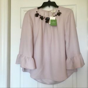 New With Tags Kate Spade ruffled sleeve blouse XL